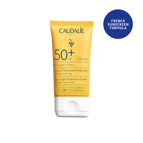 French pharmacy brand Caudalie vinosun Protect cream spf 50