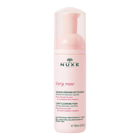Pink Nuxe Very Rose light cleansing foam bottle.