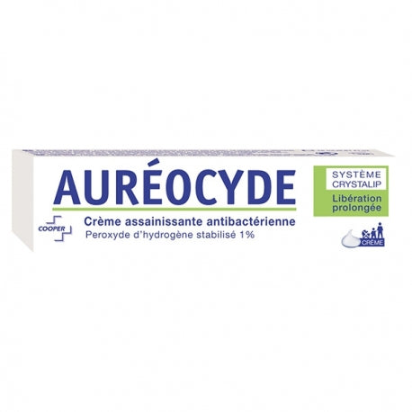 French pharmacy Aureocyde Oxygen peroxyde 1% cream