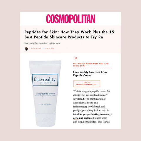 Face Reality Cran-Peptide Cream featured in Cosmopolitan