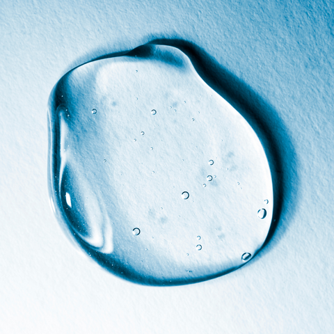 Close-up of clear gel droplet