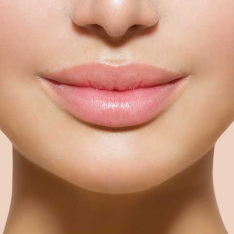 Close-up of full, natural-looking lips