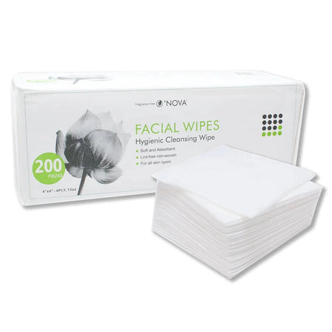 Nova Facial Wipes 4x4 pack, 200 count