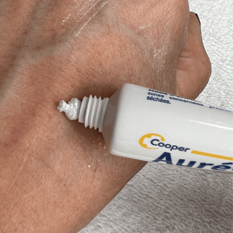 Aureacyde cream applied on hand