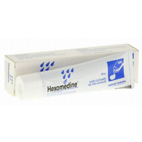 tube of hexomedine gel pimple spot treatment when skin is sensitive at lefrenchskincare