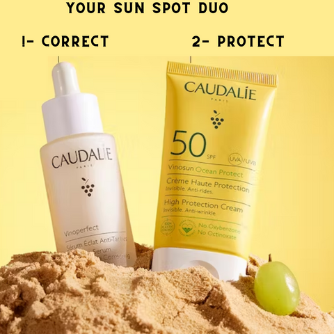 Caudalie SPF50 and vinoperfect in USA store