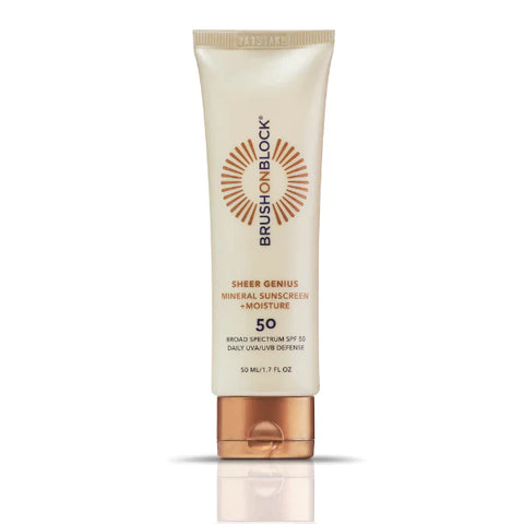 Brush On Block Sheer Genius SPF 50 Mineral Sunscreen + Moisture – Le French  Skin Care