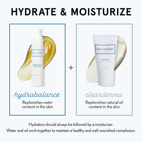 If your skin is dehydrated, use Face reality hydrabalance under Clearderma